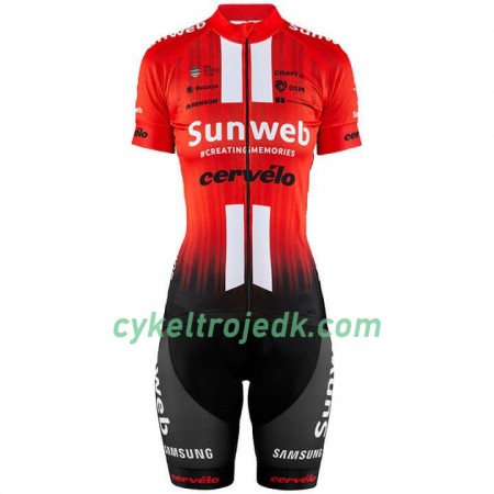 Cykeltøj + Bib Cykelshorts Dame 2019 Team Sunweb N001